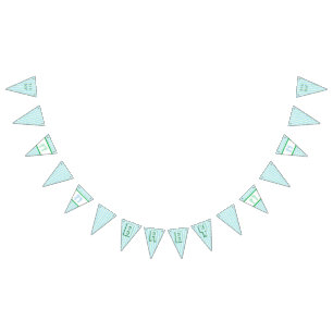 Banderines Banner verde y azul de Baby Shower Garland