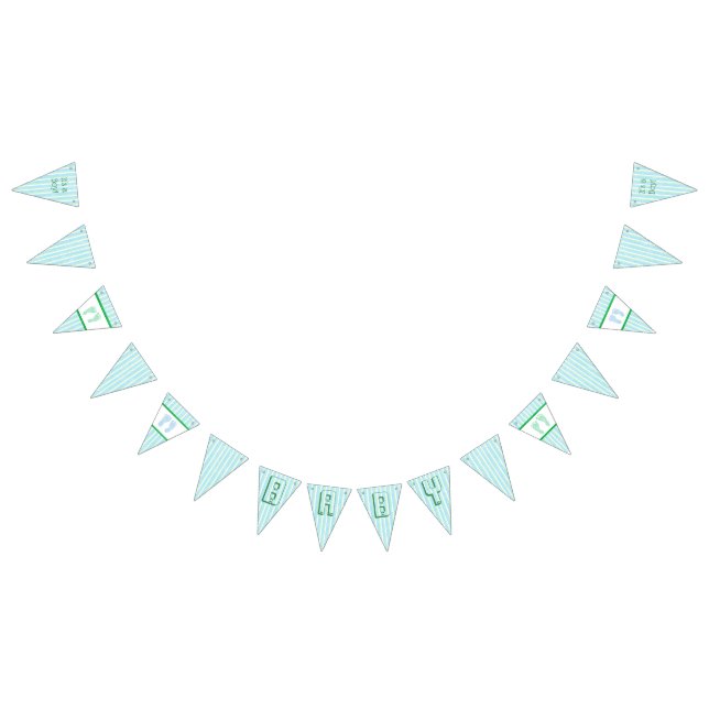 Banderines Banner verde y azul de Baby Shower Garland (Todo)
