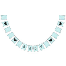 Banner verde y azul de Baby Shower Garland
