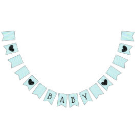 Banderines Banner verde y azul de Baby Shower Garland