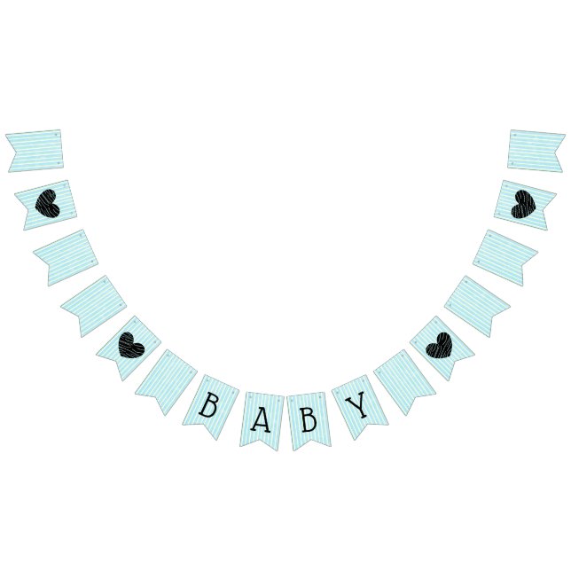 Banderines Banner verde y azul de Baby Shower Garland (Todo)