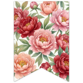 Banderines Bannière fanion florale pivoine – Décoration douce