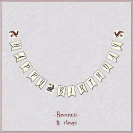 Banderines Barco dulce de arte folclórico conejo Hygge floral