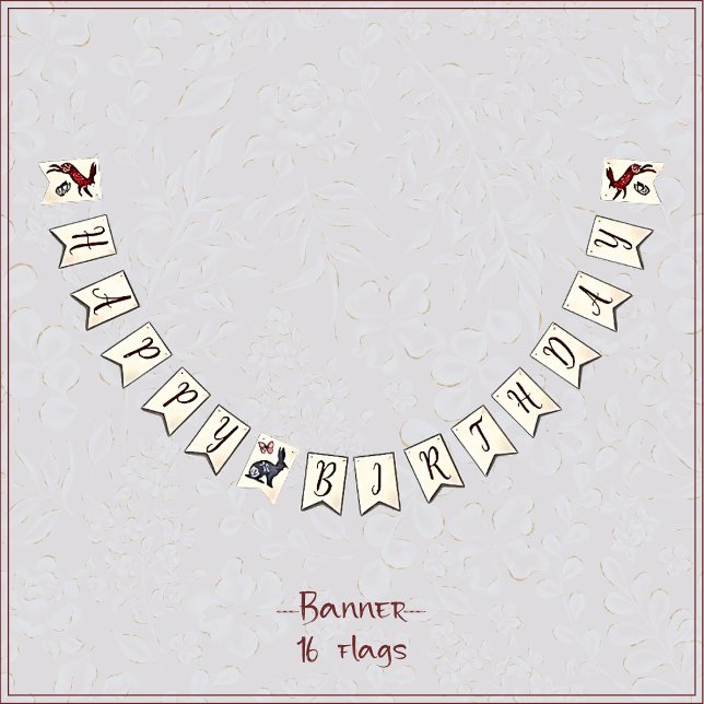 Banderines Barco dulce de arte folclórico conejo Hygge floral (Subido por el creador)