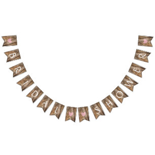 Banderines Barnwood rústica corazón marrón decoración de duch