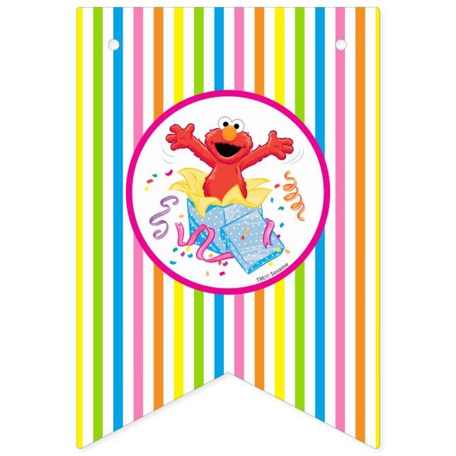 Banderines Barrio Sésamo | Cumpleaños de Elmo Chica (Primera bandera)