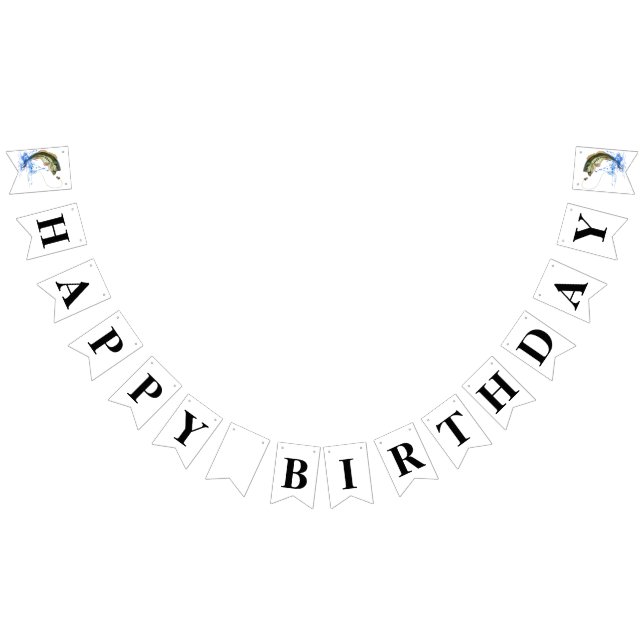 Banderines Bass Jumping Fishing Happy Birday (Todo)