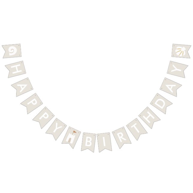 Banderines Beach Seashell Sandcastle Starfish Feliz cumpleaño (Todo)