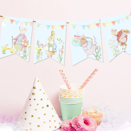 Banderines Beatrix Peter el Baby Shower de conejo