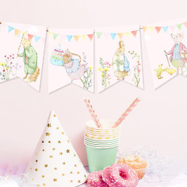 Banderines Beatrix Peter el Baby Shower de conejo