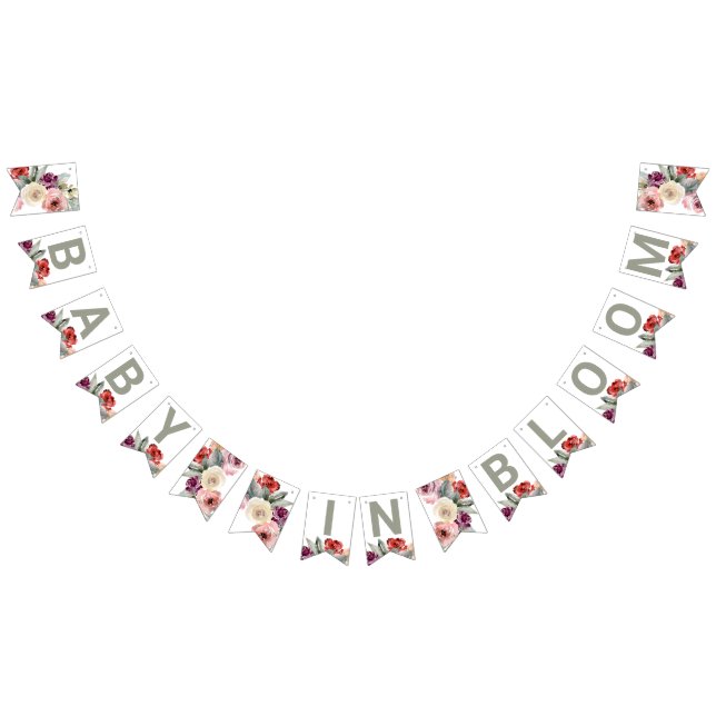 Banderines Bebé acuarela en Baby Shower en Bloom (Todo)
