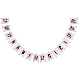 Banderines Bebé Chica ducha con huellas