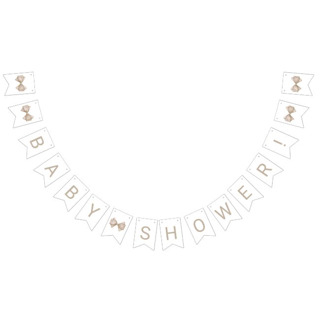 Banderines Beige Bow Baby Shower (Todo)