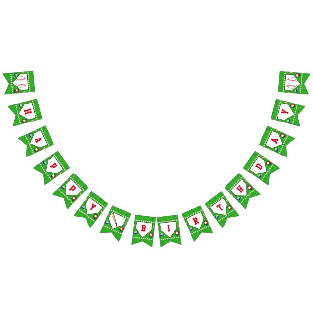 Banderines Béisbol Feliz Cumpleaños (Todo)