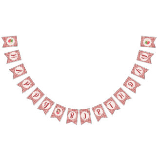 Banderines Berry Sweet Happy Birthday Flag