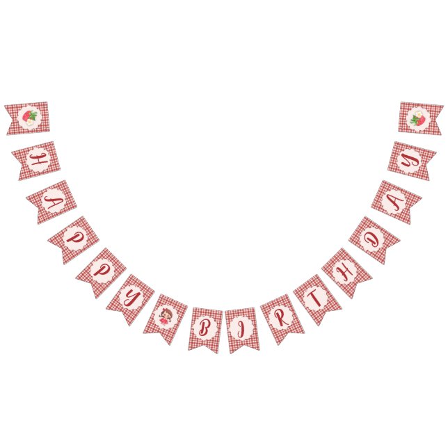 Banderines Berry Sweet Happy Birthday Flag (Todo)