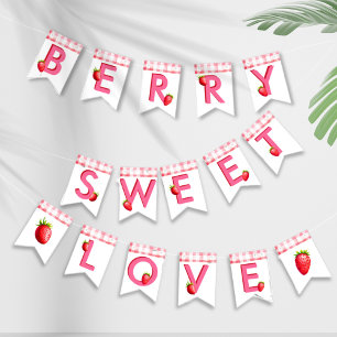 Banderines Berry Sweet Love Strawberry Gingham Pink Red Bach