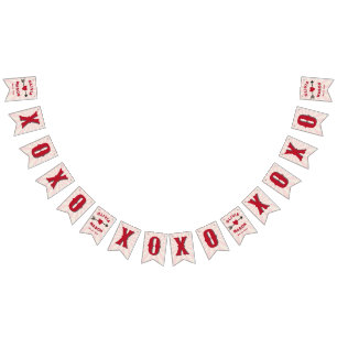 Banderines Besos de Carnaval Antiguo XOXO Boda