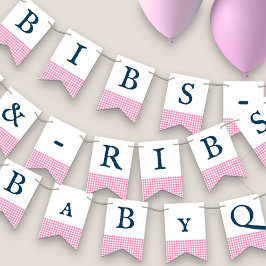 Banderines Bibs & Ribs BaByQ Editable Baby Shower de la Marin