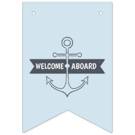 Banderines ¡Bienvenida a bordo!Tema Náutico.
