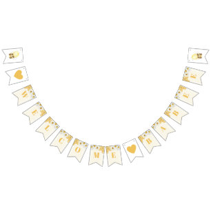 Banderines Bienvenida Babee Bumblebee Honey Baby Shower Sprin