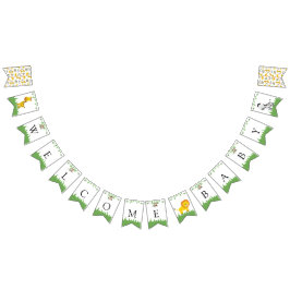 Banderines Bienvenida Bebé Safari Baby Shower Kawaii Cute Dec