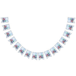 Banderines Bienvenida Fiesta de Cumpleaños Acuarela Mermaid S