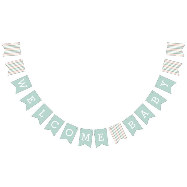 Banderines Bienvenida | Seaside Pastel Mint Stripe (Todo)