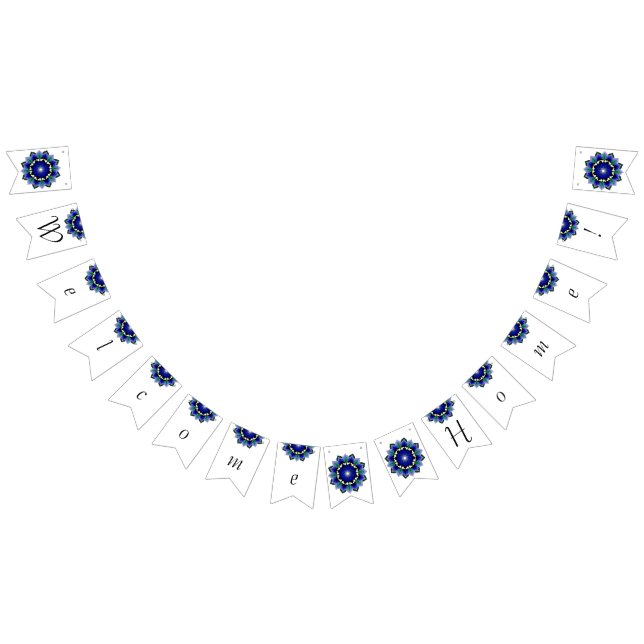 Banderines ¡Bienvenido a casa! Mandala en azul oscuro (Todo)