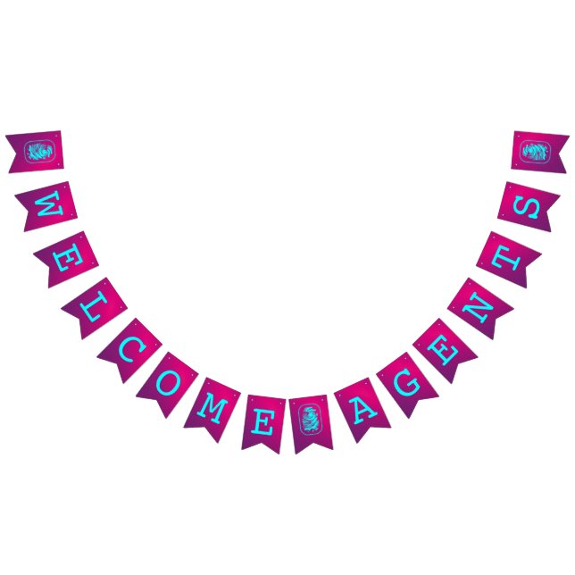 BANDERINES BIENVENIDOS AGENTES BUNTING FLAGS (Todo)