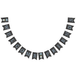 Banderines Bienvenidos amigos en Chalkboard Look