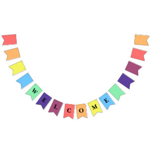 Banderines BIENVENIDOS Blindaje de fiesta temática de gradien