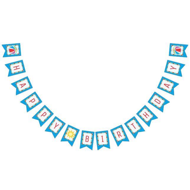 Banderines Billar Fiesta Beach Ball Cumpleaños Bunting (Todo)