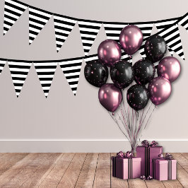 Banderines Black And White Stripe Bunting Banner