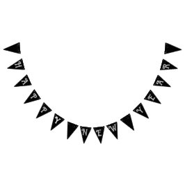 Banderines Black starsky Happy New Year silvergreys