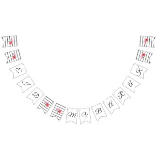 Banderines blanco y negro floral elegante del mejor mubark