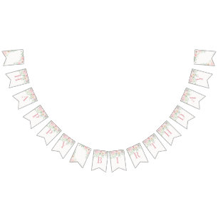 Banderines Blooms Florales Rosa Hydrangea Cumpleaños