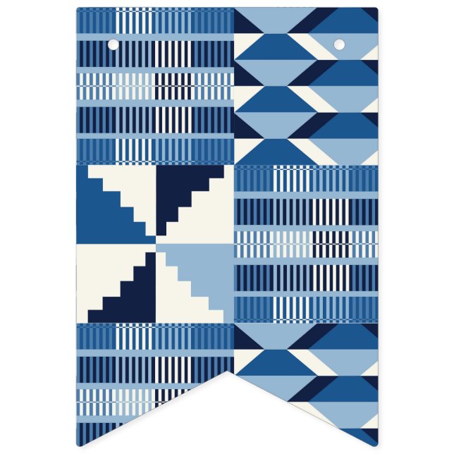 Banderines Bloque Kente - Índigo Suave (Primera bandera)