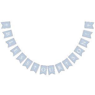 Banderines Blue Bless Our Son Banner Baptism Bungalags