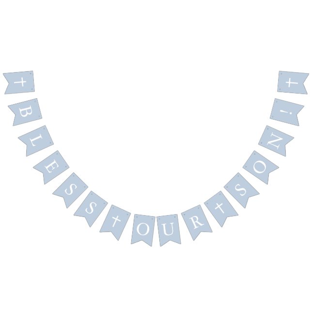 Banderines Blue Bless Our Son Banner Baptism Bungalags (Todo)
