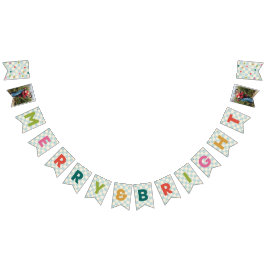 Banderines Blue Checkerboard Merry & Bright Bunting Banner