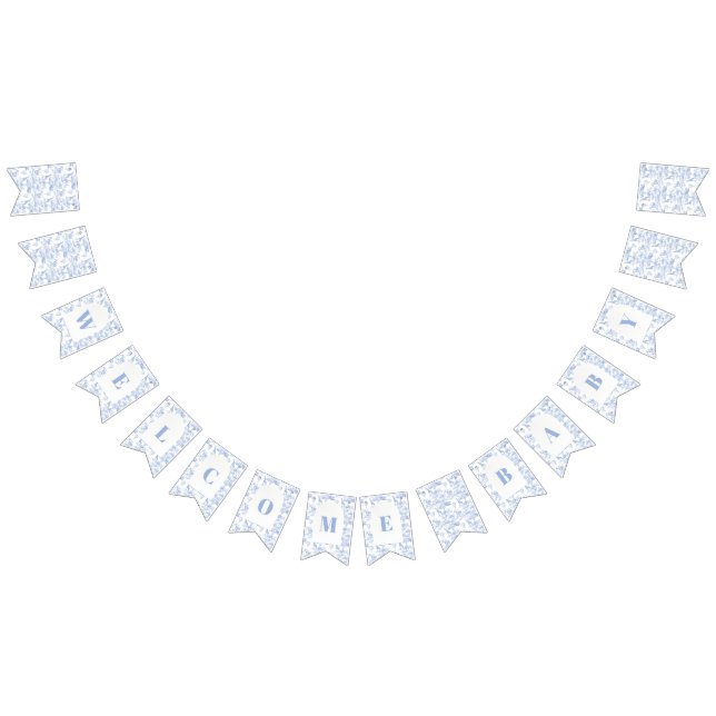 Banderines Blue Chinoiserie Toile de Jouy Baby Shower (Todo)