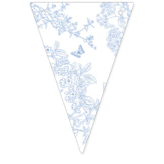 Banderines Blue Chinoiserie Toile de Jouy Boda Save Date