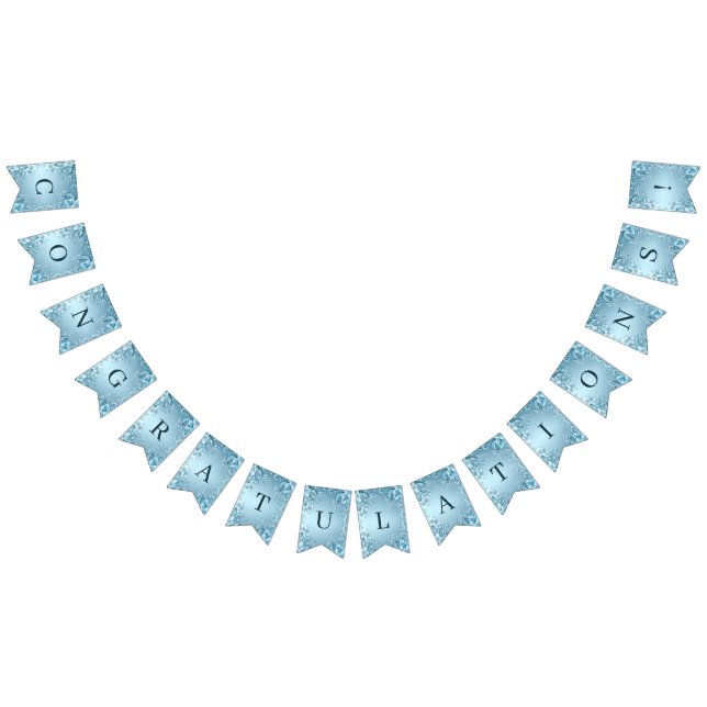 Banderines Blue Decorative Floral Bunting Flag (Todo)