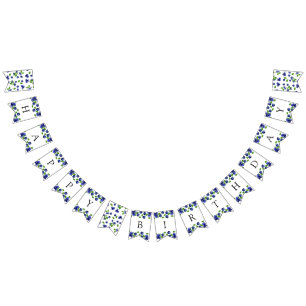 Banderines Blue eberry Berry First Birday Watercolor Cute