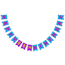 Banderines BLUE Happy Birday | Editable