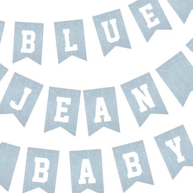 Banderines Blue Jean Baby Denim Baby Shower (blue jean baby boy's baby shower denim)