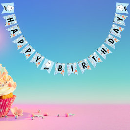 Banderines Blue Spooky One Cute Halloween Feliz cumpleaños