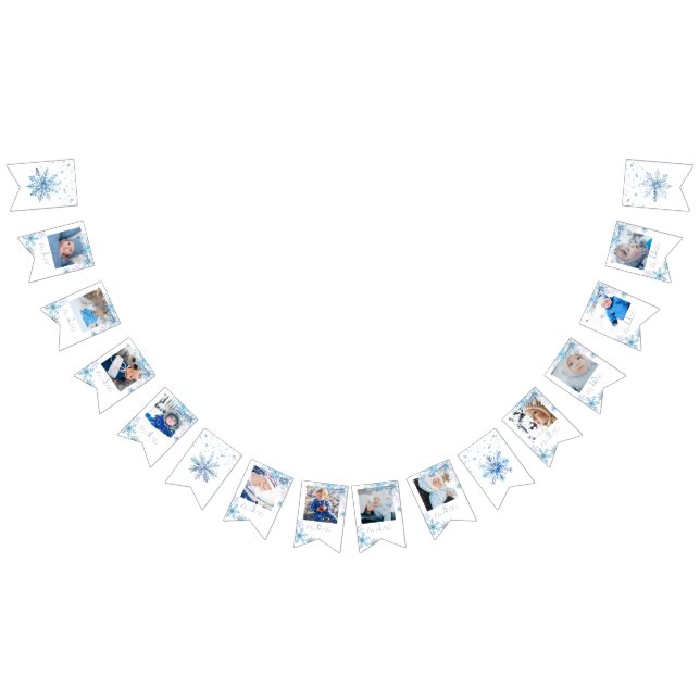 Banderines Blue Winter Wonderland photo bunting banner (Todo)