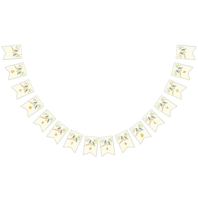 Banderines Bluebirds Wedding Bunting Flags (Todo)